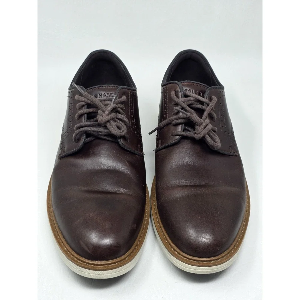 Cole Haan Go-To Plain Toe Oxford Shoes Dark Coffee Brown C35083 Men's Size 10 M